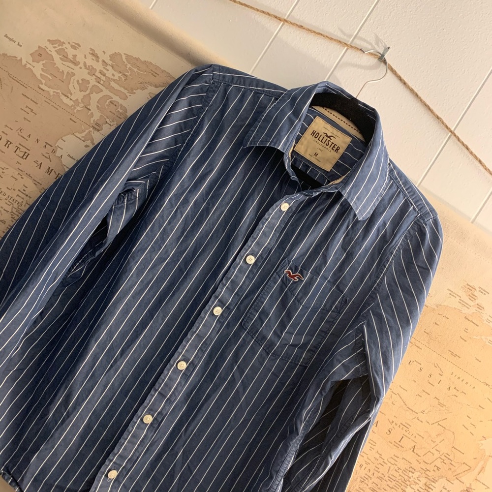Hollister Pinstripe Button Up Medium